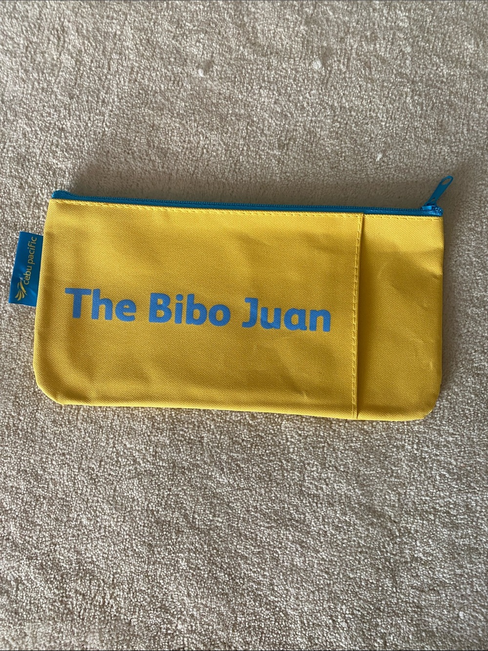 Yellow ‘The Bibo Juan’ Zipper Pouch with Blue Trim